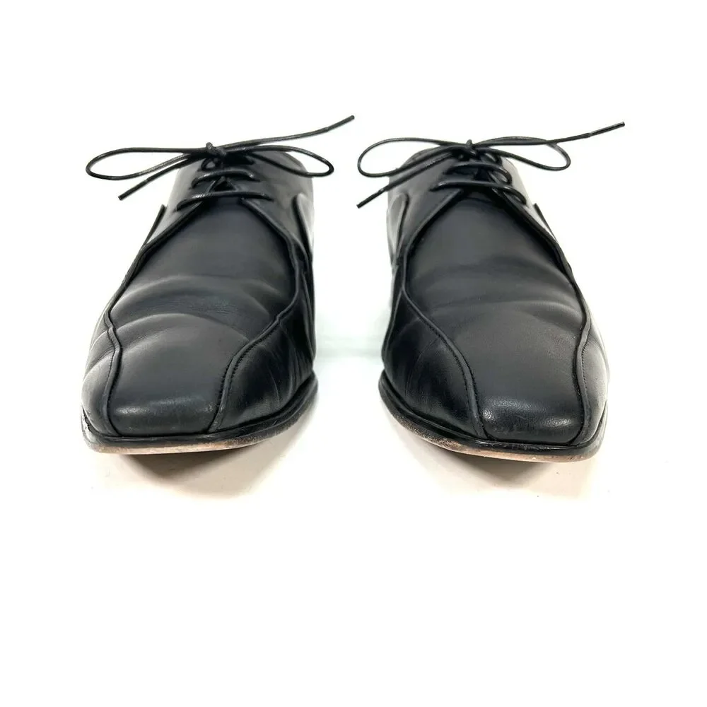 Oliver Sweeney London Pippin Derby Black Leather Dress Shoes Men's US9 EU42 UK8